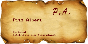Pitz Albert névjegykártya