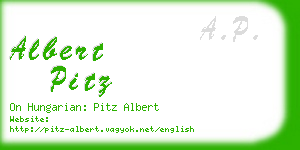albert pitz business card